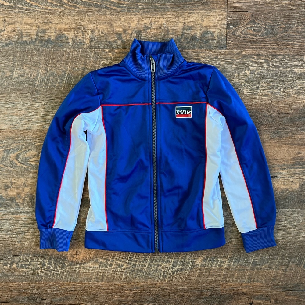 Levi's Kids Blue Zip-Up Jacket with Red Accents